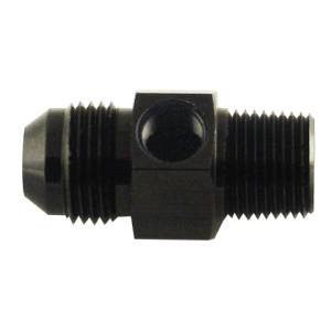 Phenix Industries - Flare to Pipe Adapter With Port -4AN to 1/8 NPT 1/8 Port Black - Image 1