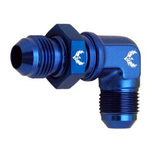 Phenix Industries - 90 Degree Bulkhead Flare Union -16AN Blue - Image 1