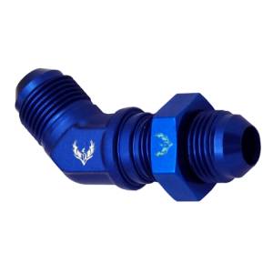 Phenix Industries - 45 Degree Bulkhead Flare Union -12AN Blue - Image 1
