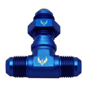 Phenix Industries - Bulkhead TEE on Branch -3AN Blue - Image 1