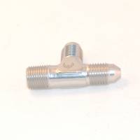 Phenix Industries - Flare to Pipe TEE on Run -10AN to 1/2" NPT Clear - Image 1