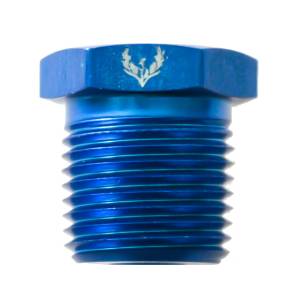 Phenix Industries - Metric to Pipe Reducer Bushing 12MM x 1.5 to 1/8" NPT Blue - Image 1
