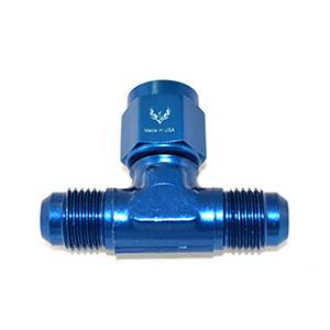 Phenix Industries - AN Flare TEE to Female Swivel on Branch -4AN Blue - Image 1