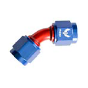 Phenix Industries - 45 Degree Female Swivel Coupler -8AN Red/Blue - Image 1