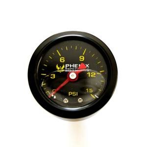 Phenix Industries - Pressure Gauge 0 to 15 Psi 1/8 NPT Silicone Filled - Image 1