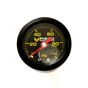 Phenix Industries - Pressure Gauge 0 to 100 Psi 1/8 NPT Silicone Filled - Image 1