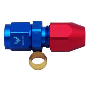 Phenix Industries - Female Hard Tube Fitting -8AN to 1/2" Red/Blue - Image 1
