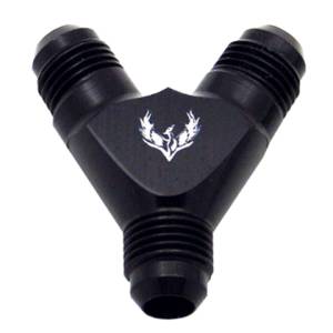 Phenix Industries - Male Y Fittings -4AN x -4AN x -4AN Black - Image 1