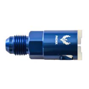 Phenix Industries - GM/Ford Straight Clip-On Fuel Rail Adapter to AN Fitting -6AN to 3/8" Blue - Image 1