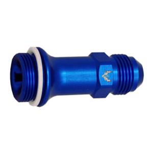 Phenix Industries - Male Inlet Fittings Long -8AN to 7/8" to 20 Holley Blue, Pack of 2 - Image 1