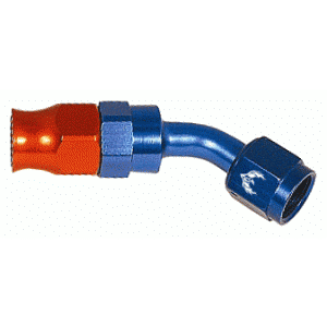 Phenix Industries - Reusable PTFE Hose End -10AN x 45 Red/Blue - Image 1