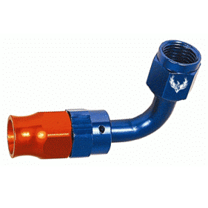 Phenix Industries - Reusable PTFE Hose End -10AN x 90 Degree Red/Blue - Image 1