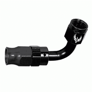 Phenix Industries - Reusable PTFE Hose End -3AN x 90 Degree Black - Image 1