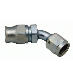 Phenix Industries - Reusable PTFE Hose End -6AN x 45 Degree Hose End Clear - Image 1