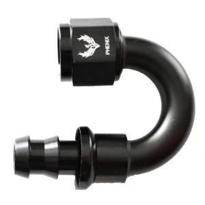Phenix Industries - Push-Lok Hose End -10AN x 180 Degree Black - Image 1