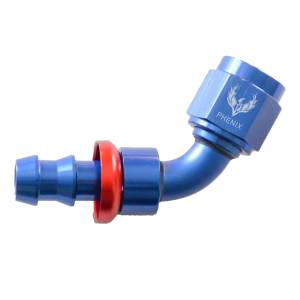 Phenix Industries - Push-Lok Hose End -10AN x 60 Degree Red/Blue - Image 1