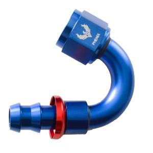 Phenix Industries - Push-Lok Hose End -12AN x 150 Degree Red/Blue - Image 1