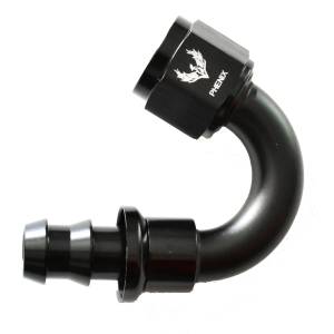 Phenix Industries - Push-Lok Hose End -12AN x 150 Degree Black - Image 1