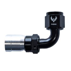Phenix Industries - Crimped Hose End -16AN x 90 Degree Black/Clear - Image 1