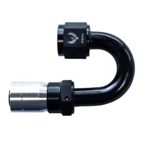 Phenix Industries - Crimped Hose End -4AN x 180 Degree Black/Clear - Image 1