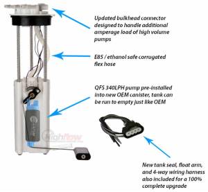 Quantum - Quantum 340LPH Intank Fuel Pump Assembly Chevrolet Silverado 1500 HD 2001-2003 (1-Connector Version), Replaces Airtex E3501M - Image 1