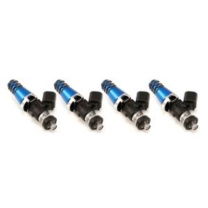 Injector Dynamics - ID1300-XDS, for Evo III-IX, 2.0L turbo. 11mm (blue) adapter tops. Denso lower.  Set of 4. - Image 1