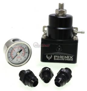Phenix Industries - Phenix Industries EFI Adjustable Fuel Pressure Regulator Includes Fittings Black - Image 1