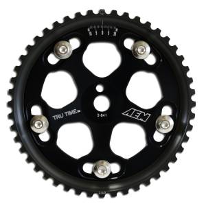 AEM Electronics - GENUINE AEM Tru-Time Adjustable Cam Gear Black 5-Bolt Mitsubishi, 23-831BK - Image 1