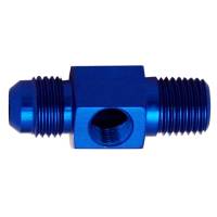 Flare to Pipe Adapter With Port -10AN to 1/2 NPT 1/8 Port Blue
