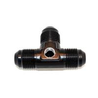 Flare Tee With 1/8 NPT Port -6AN Black