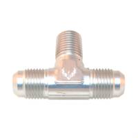 Flare to Pipe TEE on Branch -10AN to 1/2" NPT Clear