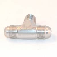 Flare to Pipe TEE on Run -12AN to 3/4" NPT Clear