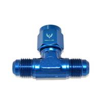 AN Flare TEE to Female Swivel on Branch -3AN Blue