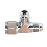 AN Flare TEE to Female Swivel on Run -6AN Clear