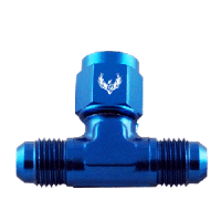 AN Flare TEE to Female Swivel on Branch -8AN Blue