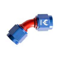 45 Degree Female Swivel Coupler -10AN Red/Blue