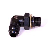 90 Degree O-Ring Boss (ORB) Fitting -6AN to -6AN Flare Black