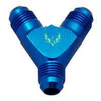 Male Y Fittings 10AN x 10AN x 10AN Blue