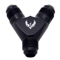 Male Y Fittings 8AN x 6AN x 6AN Black