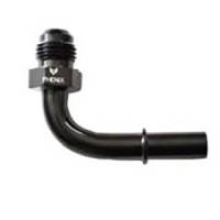 90 Degree AN to Male Quick Connect -6AN to 3/8" Black