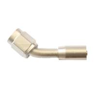 Crimp PTFE Hose End -6AN x 45 Degree Steel