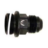 Male Inlet Fittings Short -6AN to 7/8" to 20 Holley Black, Pack of 2