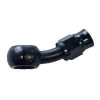 20 Degree Reusable Banjo Hose End -3AN to 7/16 Steel Black