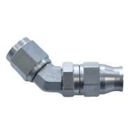 Reusable PTFE Hose End -4AN x 45 Degree Stainless
