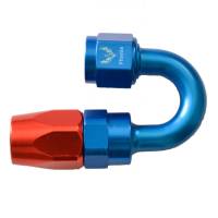 Compression Swivel Hose End -10AN x 180 Degree Red/Blue