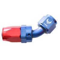 Compression Swivel Hose End -10AN x 45 Degree Red/Blue