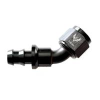 Push-Lok Hose End -4AN x 45 Degree Black