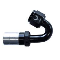 Crimped Hose End -4AN x 150 Degree Black/Clear