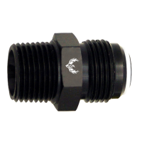TEFLOK Straight Flare to Pipe -3AN to 1/4" NPT Black