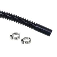Quantum 9mm x 9mm x 260mm BlackCorrugated Flexible Hose Line & Clamps for Fuel Pump Assembly